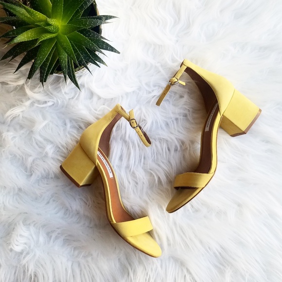 yellow short heels